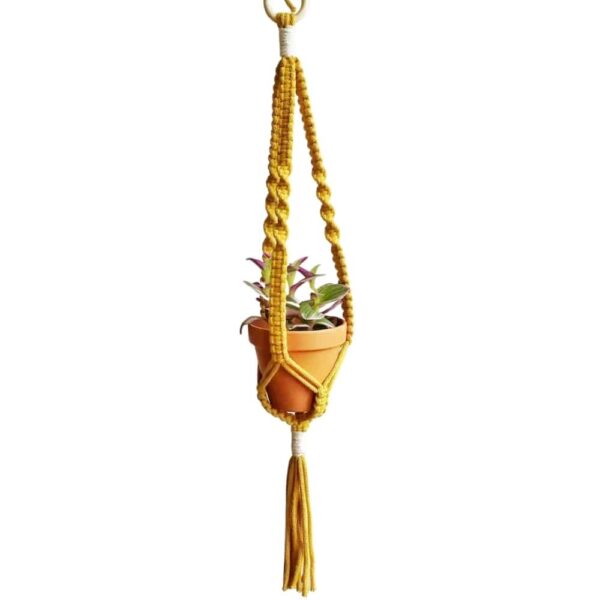 Macramé növénytartó, 'S' méret - Macrame plant hanger
