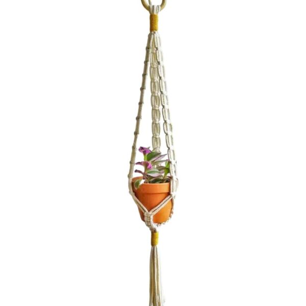 Macramé növénytartó, 'S' méret - Macrame plant hanger