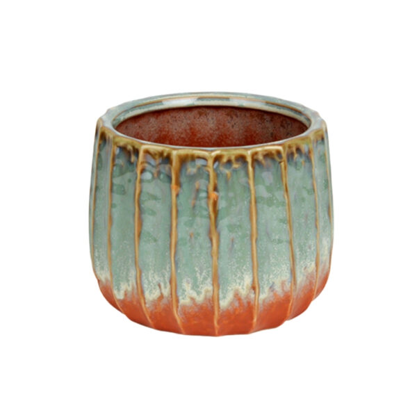 Láva kaspó (zöld-barna) - Lava pot (green-brown)